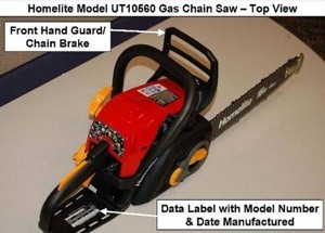 Homelite Consumer Products Announce Recall to Repair Chain Saws Due to Chain Brake Failure